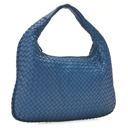 BOTTEGA VENETA Bottega Veneta Handbag Intrecciato Lambskin Blue Silver-Tone Hardware, Pre-Owned
