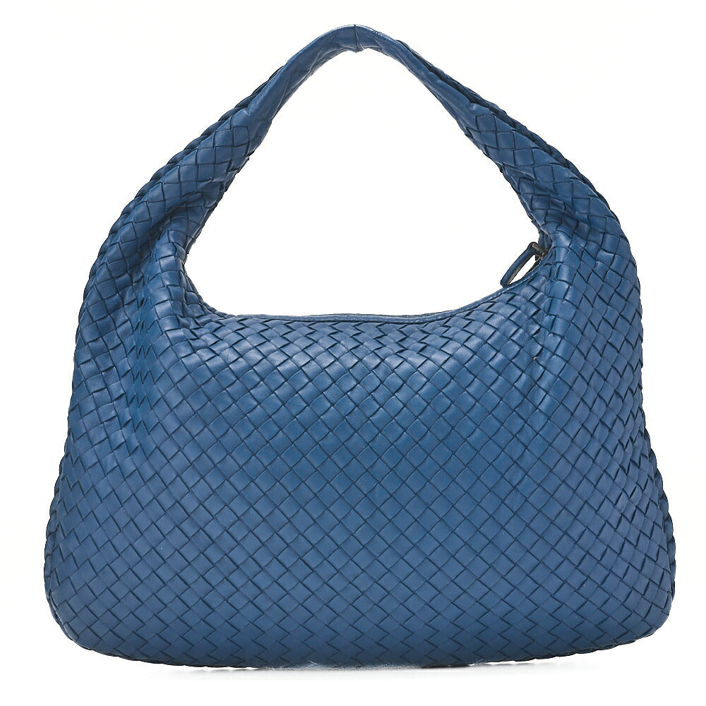 BOTTEGA VENETA Bottega Veneta Handbag Intrecciato Lambskin Blue Silver-Tone Hardware, Pre-Owned
