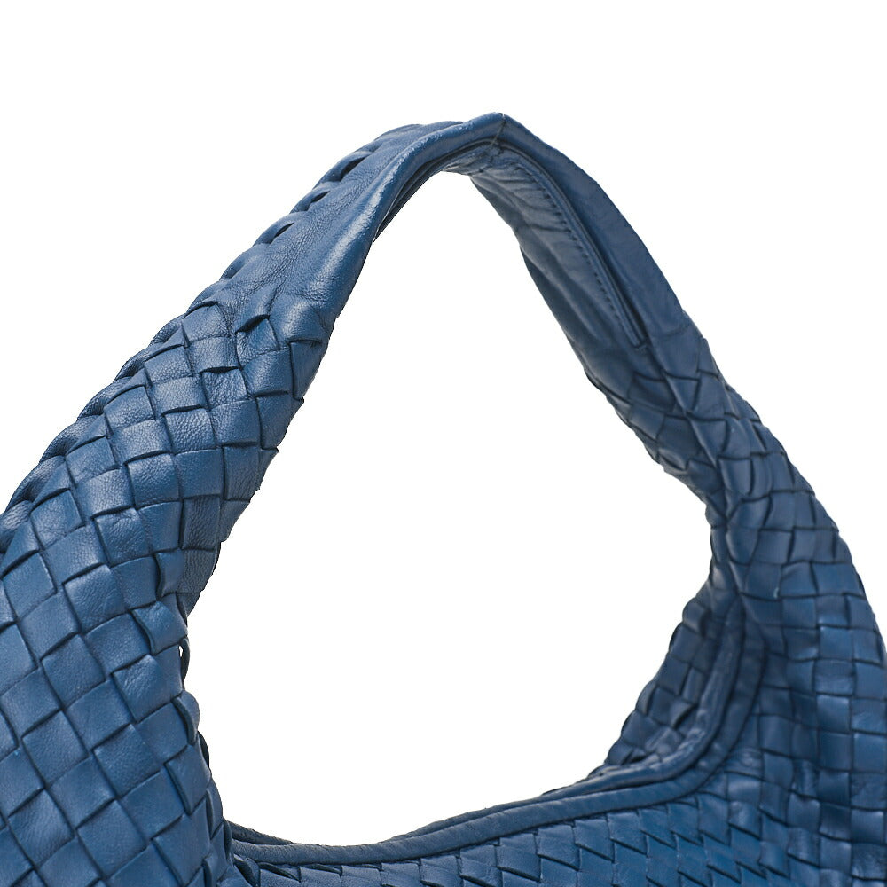 BOTTEGA VENETA Bottega Veneta Handbag Intrecciato Lambskin Blue Silver-Tone Hardware, Pre-Owned
