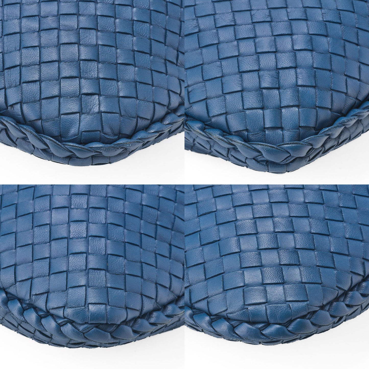 BOTTEGA VENETA Bottega Veneta Handbag Intrecciato Lambskin Blue Silver-Tone Hardware, Pre-Owned