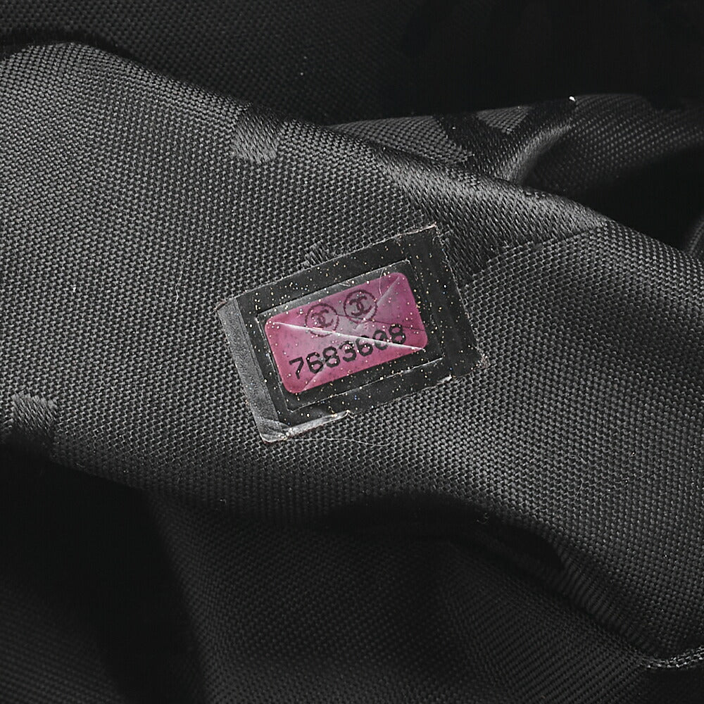 CHANEL Coco Mark Wild Stitch Handbag Calfskin Black Gold-Tone Hardware, Pre-Owned