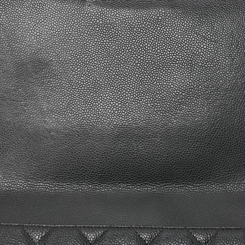 CHANEL Chain Shoulder Bag Deca Matasse Double Flap 32cm Caviar Skin Black Gold-Tone Hardware, Pre-Owned