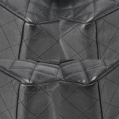 CHANEL Chain Shoulder Bag Deca Matasse Double Flap 32cm Caviar Skin Black Gold-Tone Hardware, Pre-Owned