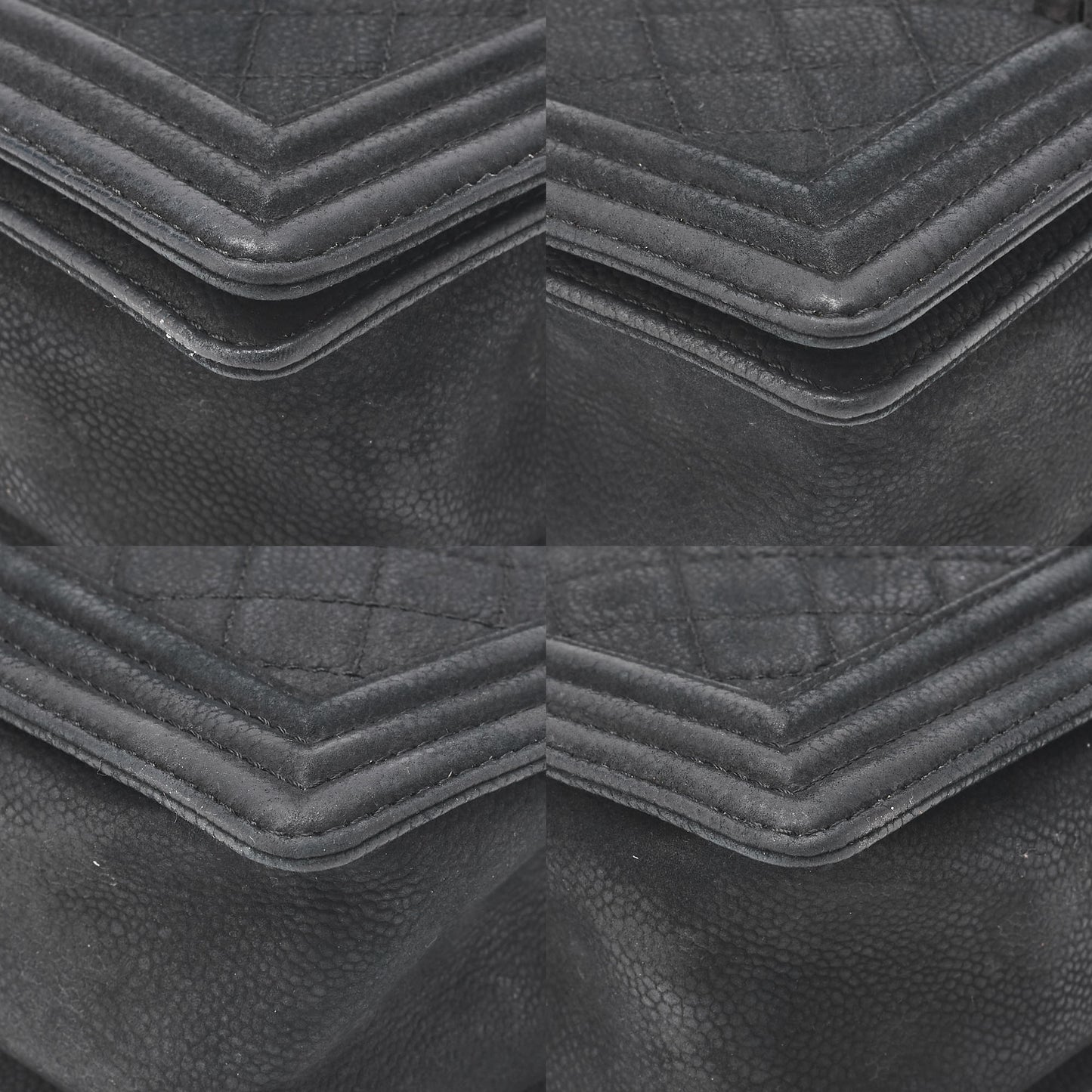 CHANEL Boy Chanel Matelasse Chain Shoulder Bag Soft Caviar Skin Black Silver-Tone Hardware, Pre-Owned