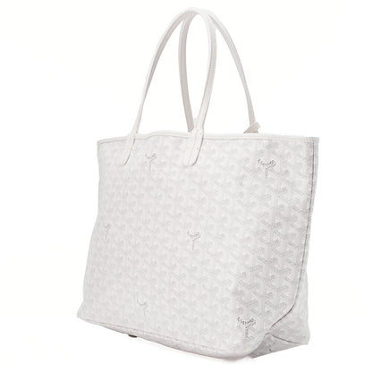 GOYARD  Saint-Louis PM Tote Bag Coated Canvas White Silver-Tone Hardware, Pre-Owned