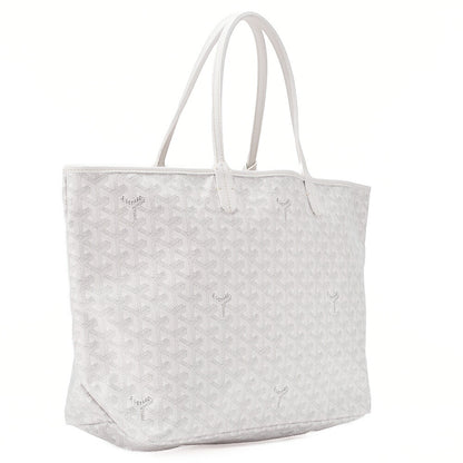 GOYARD  Saint-Louis PM Tote Bag Coated Canvas White Silver-Tone Hardware, Pre-Owned