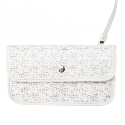 GOYARD  Saint-Louis PM Tote Bag Coated Canvas White Silver-Tone Hardware, Pre-Owned