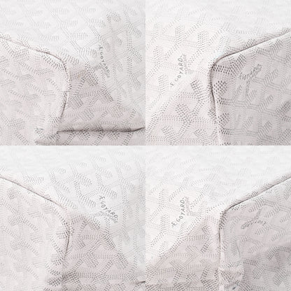 GOYARD  Saint-Louis PM Tote Bag Coated Canvas White Silver-Tone Hardware, Pre-Owned