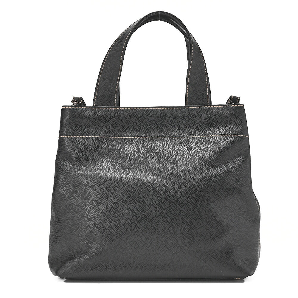 CHANEL Matelasse Tote Bag Handbag 2way Cocomark Caviar Skin Black Silver-Tone Hardware, Pre-Owned