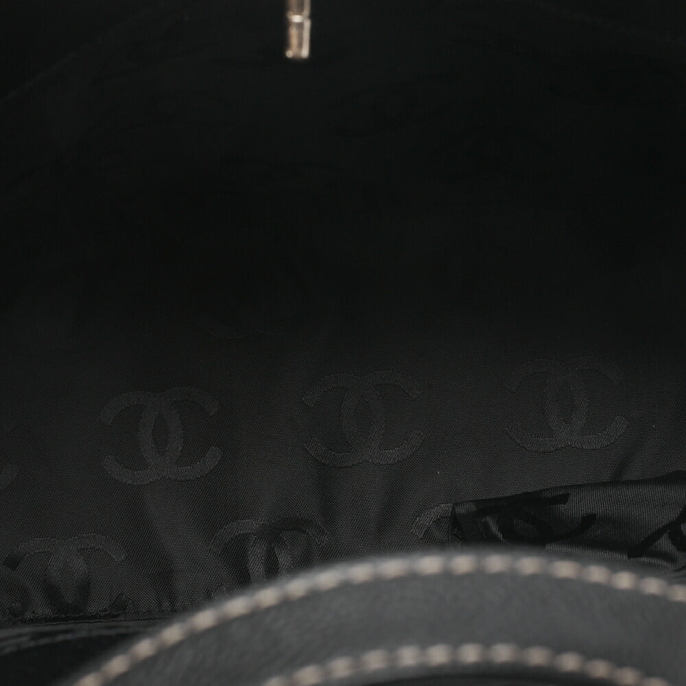 CHANEL Matelasse Tote Bag Handbag 2way Cocomark Caviar Skin Black Silver-Tone Hardware, Pre-Owned