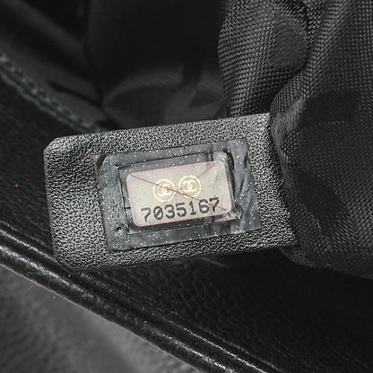 CHANEL Matelasse Tote Bag Handbag 2way Cocomark Caviar Skin Black Silver-Tone Hardware, Pre-Owned