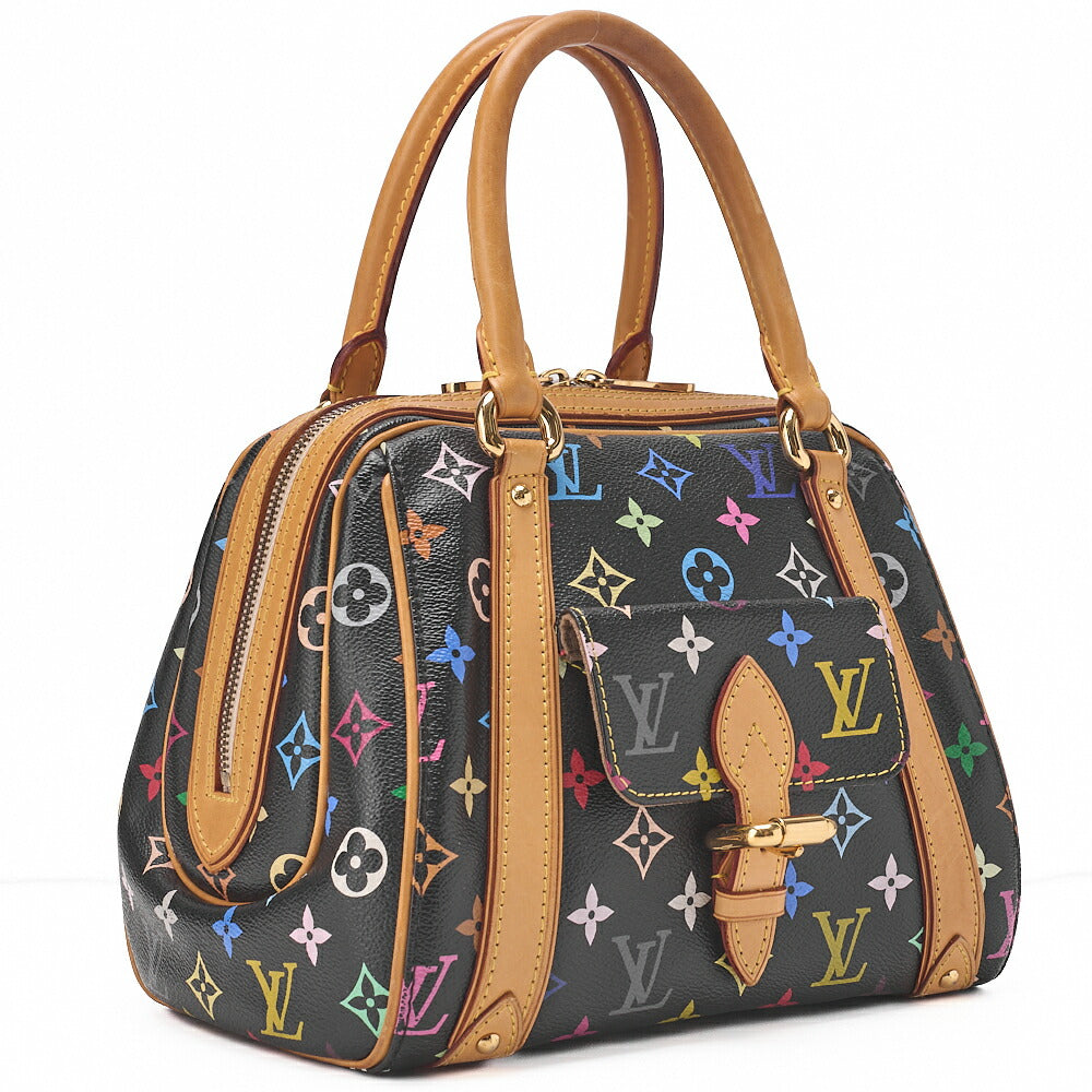 LOUIS VUITTON Louis Vuitton Monogram Multicolor Priscilla Handbag M40097 Black Gold-Tone Hardware, Pre-Owned