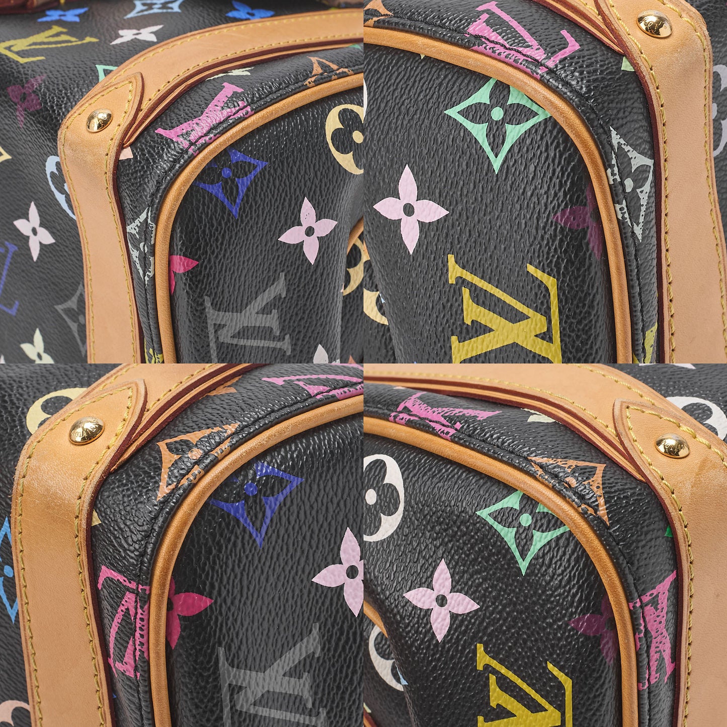 LOUIS VUITTON Louis Vuitton Monogram Multicolor Priscilla Handbag M40097 Black Gold-Tone Hardware, Pre-Owned