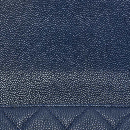 CHANEL Caviar Skin Mini Matelasse 19cm Single Chain Shoulder Navy Gold-Tone Hardware, Pre-Owned