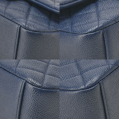 CHANEL Caviar Skin Mini Matelasse 19cm Single Chain Shoulder Navy Gold-Tone Hardware, Pre-Owned