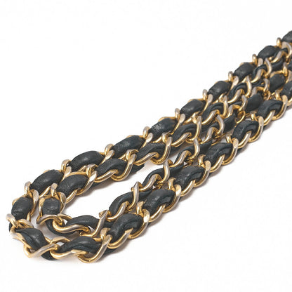 CHANEL Shoulder Bag Mini Matelasse 17cm Lambskin Half Round Flap Black Gold-Tone Hardware, Pre-Owned