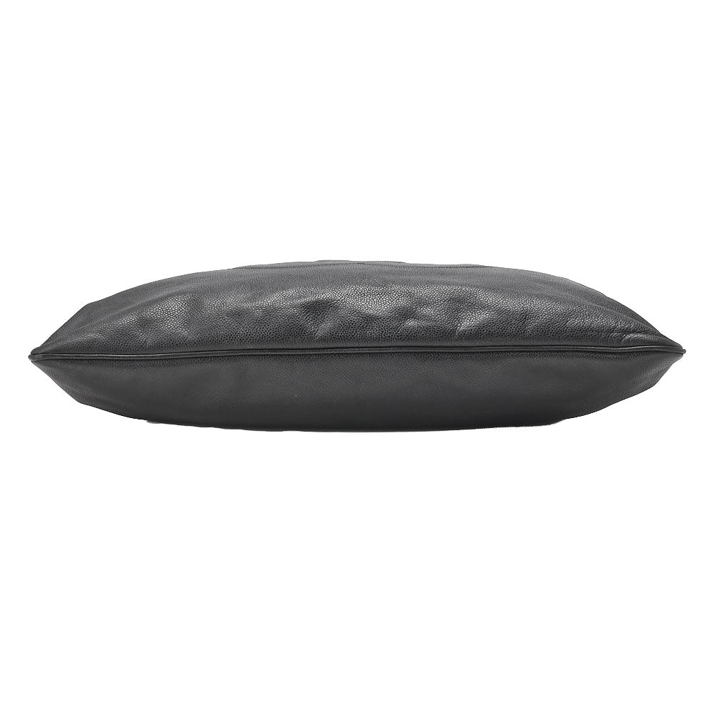 CHANEL Caviar Skin Coco Mark Square Shape Chain Tote Black Gold-Tone Hardware, Pre-Owned