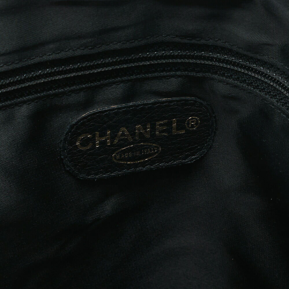 CHANEL Caviar Skin Coco Mark Square Shape Chain Tote Black Gold-Tone Hardware, Pre-Owned