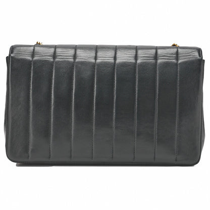 CHANEL Chain Shoulder Bag Mademoiselle Lambskin Shoulder Bag Black Gold-Tone Hardware, Pre-Owned