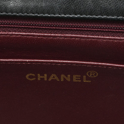 CHANEL Chain Shoulder Bag Mademoiselle Lambskin Shoulder Bag Black Gold-Tone Hardware, Pre-Owned