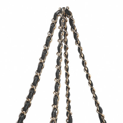 CHANEL Chanel Tote Bag Matelasse Caviar Skin Cocomark PTT Double Chain Tote Black Gold-Tone Hardware, Pre-Owned