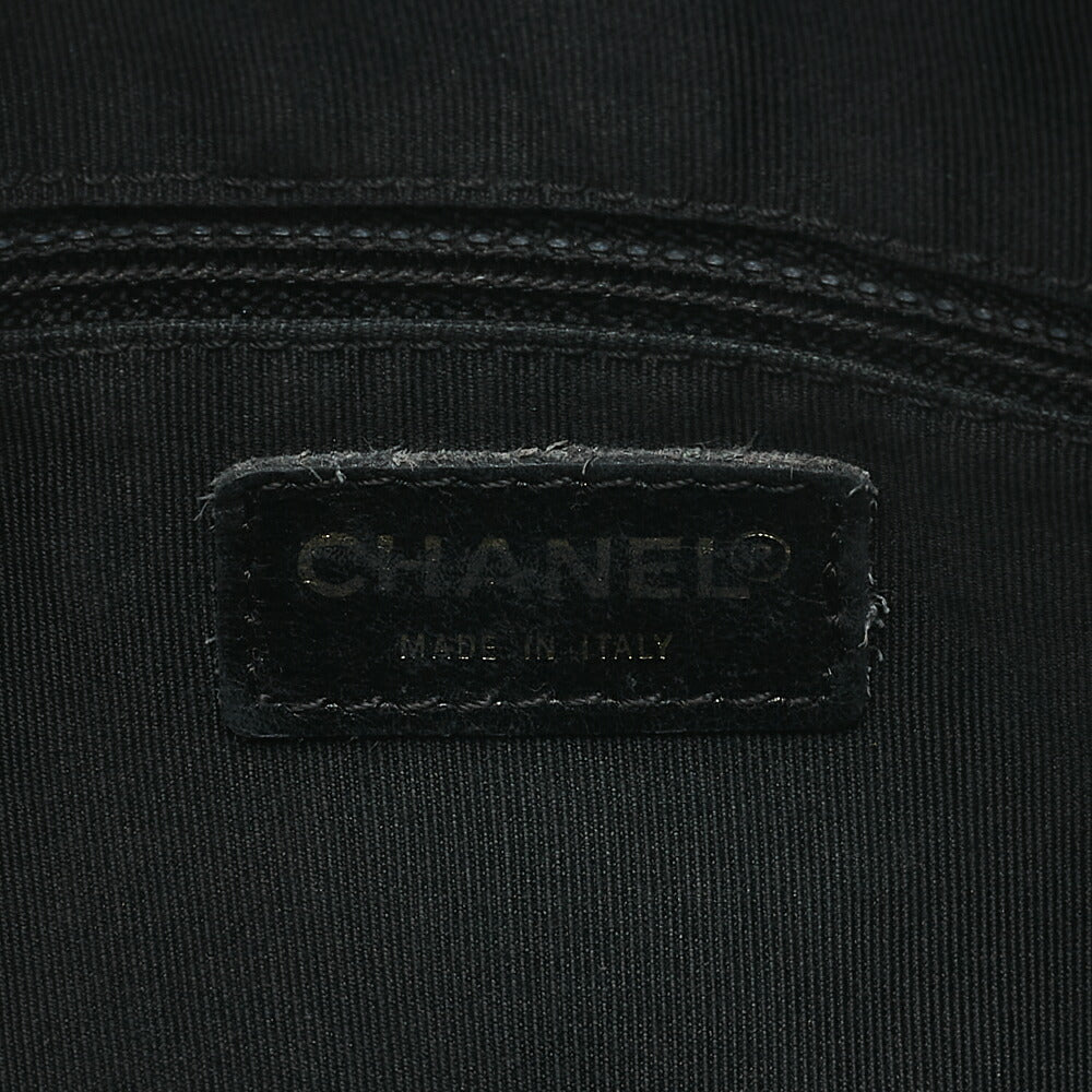 CHANEL Chanel Tote Bag Matelasse Caviar Skin Cocomark PTT Double Chain Tote Black Gold-Tone Hardware, Pre-Owned