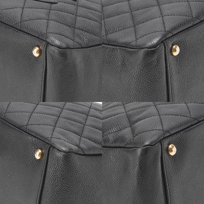 CHANEL Chanel Tote Bag Matelasse Caviar Skin Cocomark PTT Double Chain Tote Black Gold-Tone Hardware, Pre-Owned