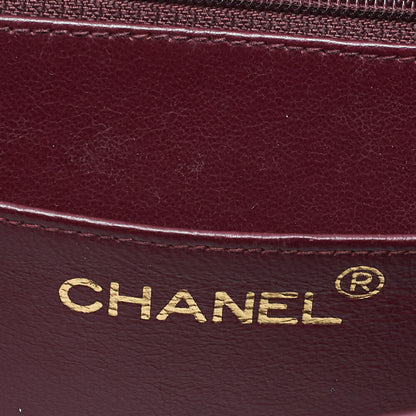 CHANEL Chain Shoulder Bag Deca Matelasse Single Flap 34cm Lambskin Black Gold-Tone Hardware, Pre-Owned