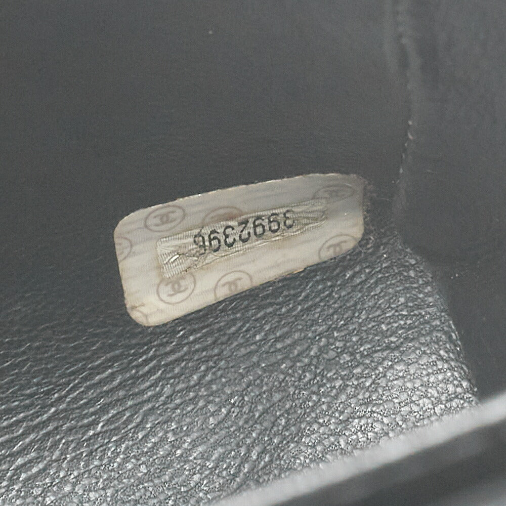 CHANEL Chain Shoulder Bag Square Single Flap Lambskin Black Gold-Tone Hardware, Pre-Owned