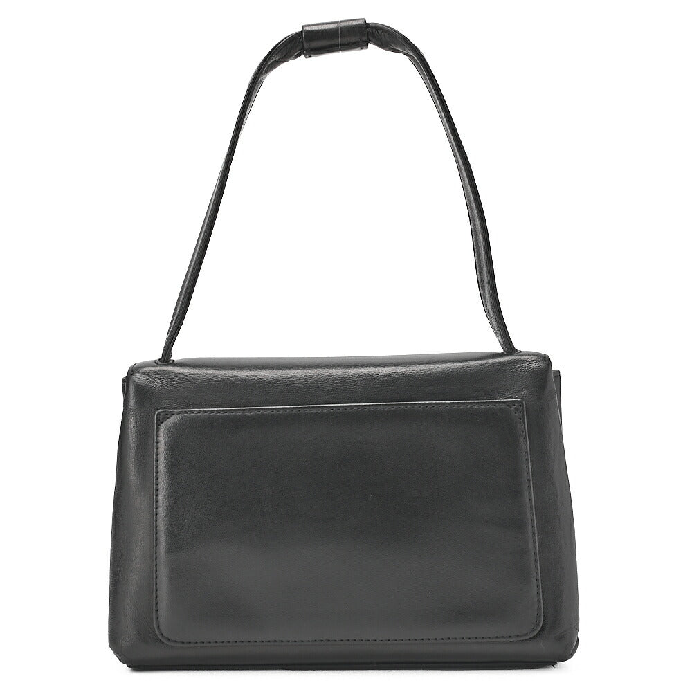 CHANEL Handbag Camellia Leather Black Gold-Tone Hardware, Pre-Owned