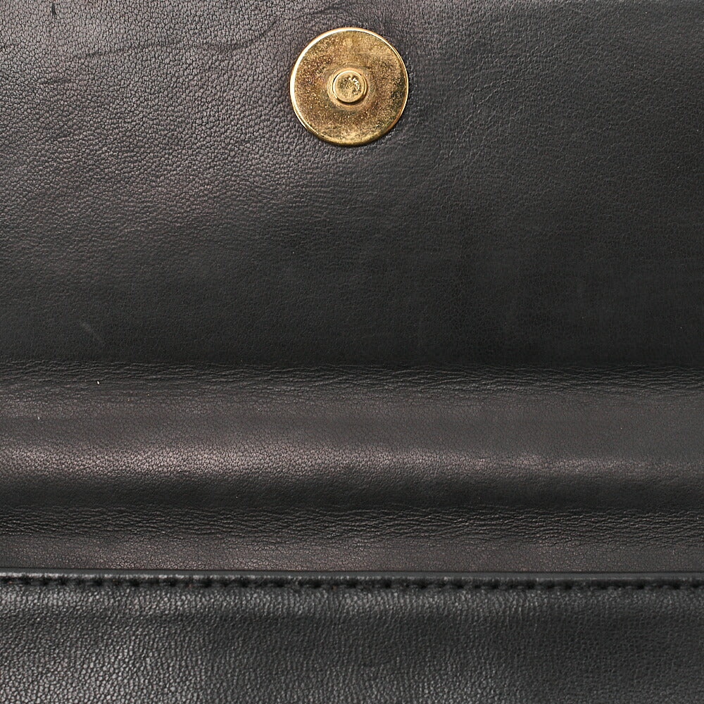 CHANEL Handbag Camellia Leather Black Gold-Tone Hardware, Pre-Owned