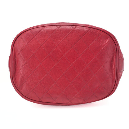 CHANEL Chain Shoulder Bag Cocomark Bicolore Lambskin Red Large Gold-Tone Hardware, Pre-Owned