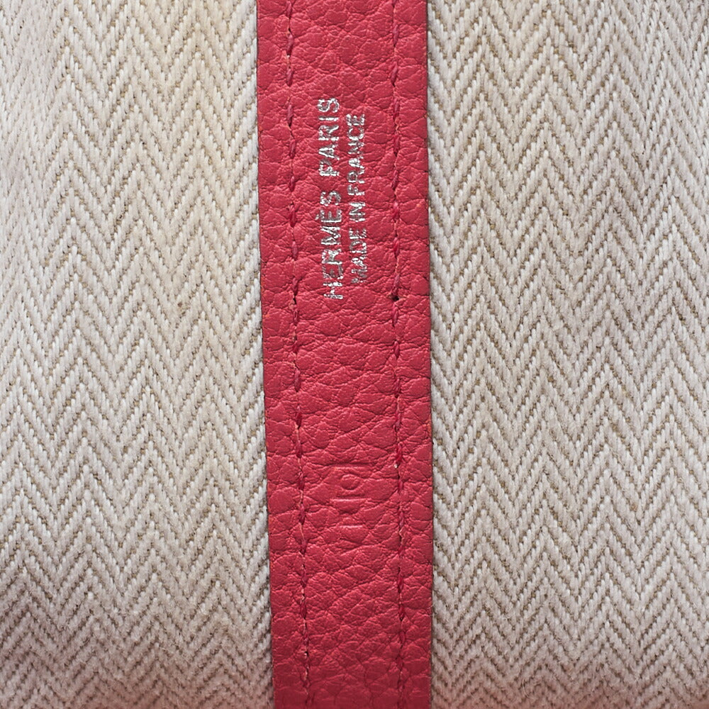 HERMES ガーデンパーティPM ハンドバッグ ネゴンダ ブーゲンビリア シルバー金具 中古品