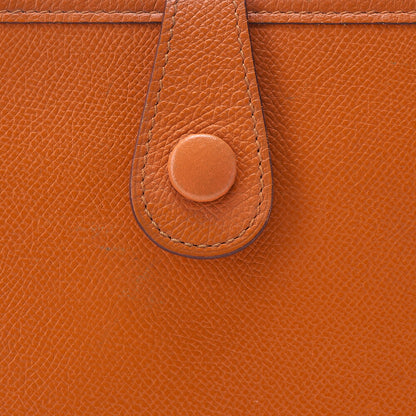 HERMES Evelyn PM Shoulder Bag Epson Orange Silver-Tone Hardware, Pre-Owned