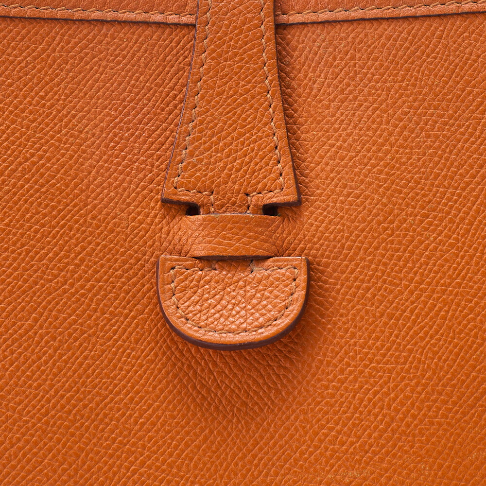 HERMES Evelyn PM Shoulder Bag Epson Orange Silver-Tone Hardware, Pre-Owned