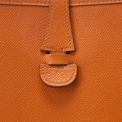 HERMES Evelyn PM Shoulder Bag Epson Orange Silver-Tone Hardware, Pre-Owned
