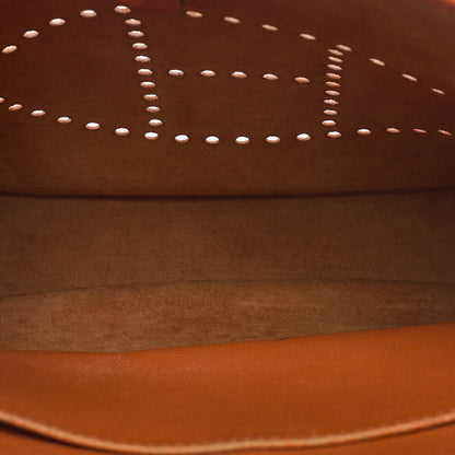 HERMES Evelyn PM Shoulder Bag Epson Orange Silver-Tone Hardware, Pre-Owned