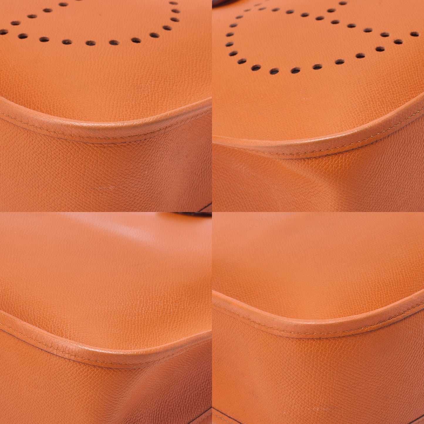 HERMES Evelyn PM Shoulder Bag Epson Orange Silver-Tone Hardware, Pre-Owned