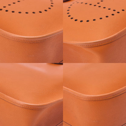 HERMES Evelyn PM Shoulder Bag Epson Orange Silver-Tone Hardware, Pre-Owned