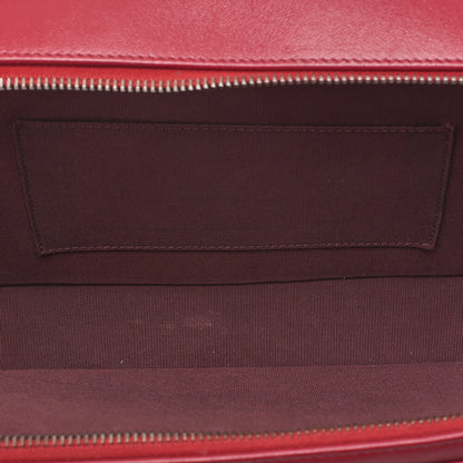 CHANEL Diagonal Stitch Matelasse Coco Charm Chain Shoulder Bag Lambskin Red Silver-Tone Hardware, Pre-Owned