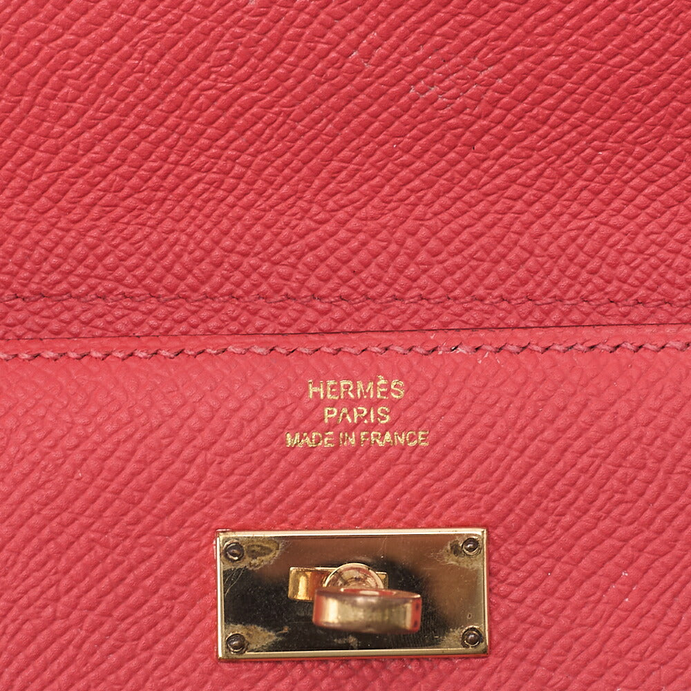 HERMES Hermes Kelly Wallet Medium 3-Fold Wallet Epson Pink Gold-Tone Hardware, Pre-Owned