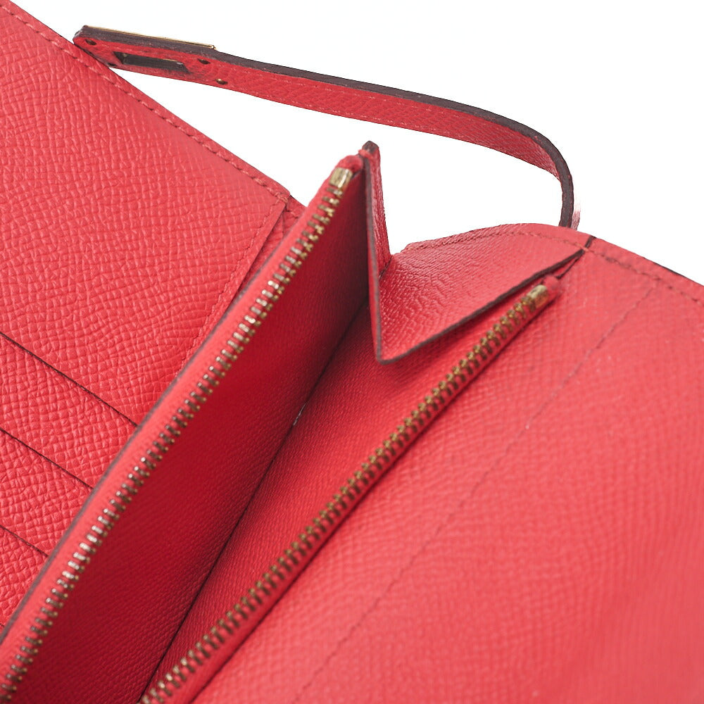 HERMES Hermes Kelly Wallet Medium 3-Fold Wallet Epson Pink Gold-Tone Hardware, Pre-Owned