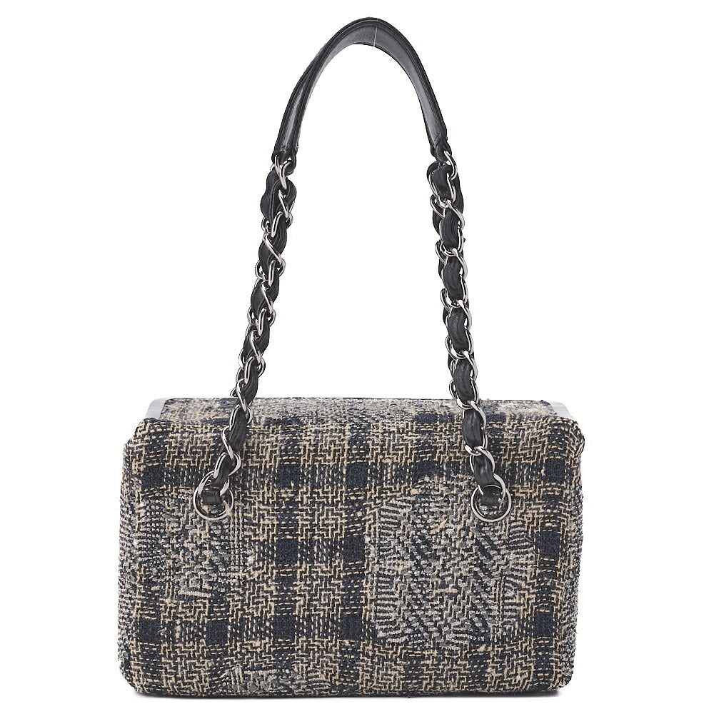 CHANEL Tweed Vanity Chain Shoulder Black x Multicolor Silver-Tone Hardware, Pre-Owned