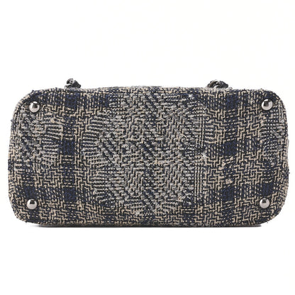 CHANEL Tweed Vanity Chain Shoulder Black x Multicolor Silver-Tone Hardware, Pre-Owned