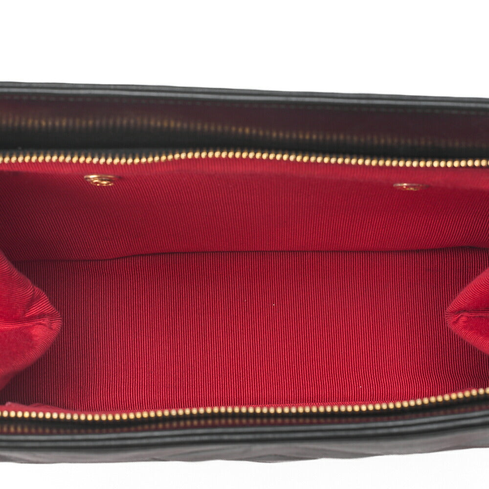 CHANEL Lambskin Diamond Stitch Grain Chain Shoulder Black Gold-Tone Hardware, Pre-Owned