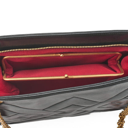 CHANEL Lambskin Diamond Stitch Grain Chain Shoulder Black Gold-Tone Hardware, Pre-Owned