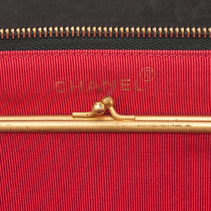 CHANEL Lambskin Diamond Stitch Grain Chain Shoulder Black Gold-Tone Hardware, Pre-Owned