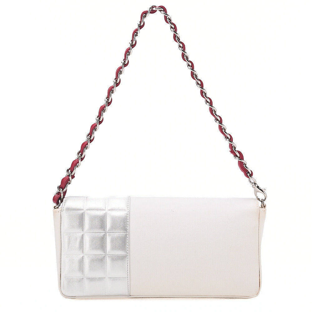 CHANEL One Shoulder Bag Sport Line NO.5 Canvas Bicolor Silver-Tone Hardware, Pre-Owned