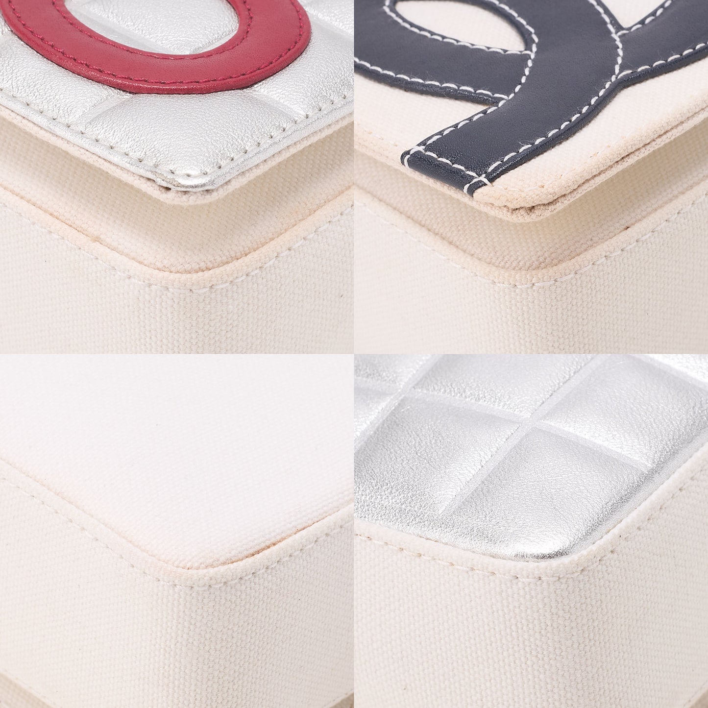 CHANEL One Shoulder Bag Sport Line NO.5 Canvas Bicolor Silver-Tone Hardware, Pre-Owned