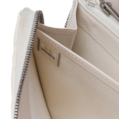 CHANEL Matelasse Round Long Wallet Caviar Skin White Silver-Tone Hardware, Pre-Owned